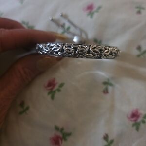Intricate Silver Byzantine-Style Chain Bracelet - Women's Jewelry